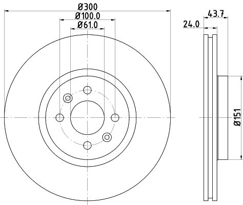 Bremsscheibe Vorderachse Hella Pagid 8DD 355 113-061 von Hella Pagid