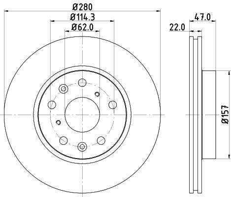 Bremsscheibe Vorderachse Hella Pagid 8DD 355 113-631 von Hella Pagid