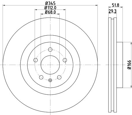 Bremsscheibe Vorderachse Hella Pagid 8DD 355 113-951 von Hella Pagid