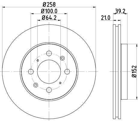 Bremsscheibe Vorderachse Hella Pagid 8DD 355 114-451 von Hella Pagid