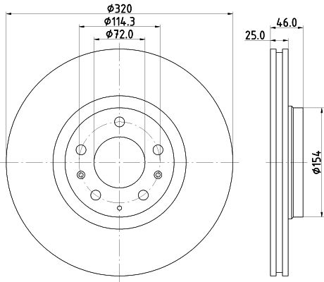 Bremsscheibe Vorderachse Hella Pagid 8DD 355 114-491 von Hella Pagid