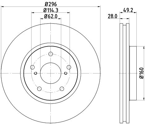 Bremsscheibe Vorderachse Hella Pagid 8DD 355 115-191 von Hella Pagid