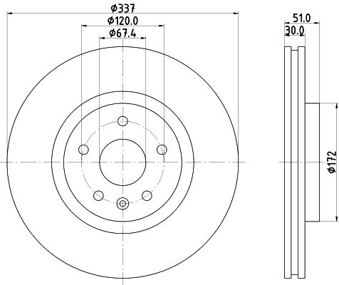 Bremsscheibe Vorderachse Hella Pagid 8DD 355 116-051 von Hella Pagid