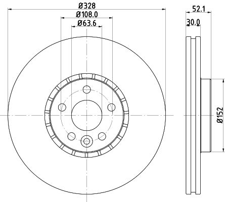 Bremsscheibe Vorderachse Hella Pagid 8DD 355 116-181 von Hella Pagid