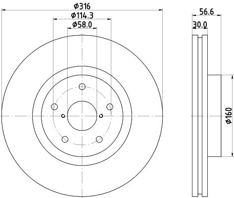 Bremsscheibe Vorderachse Hella Pagid 8DD 355 116-361 von Hella Pagid