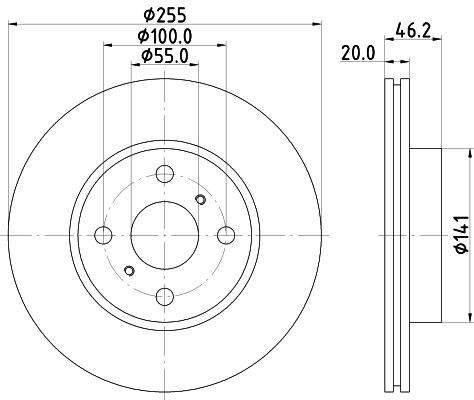 Bremsscheibe Vorderachse Hella Pagid 8DD 355 116-411 von Hella Pagid