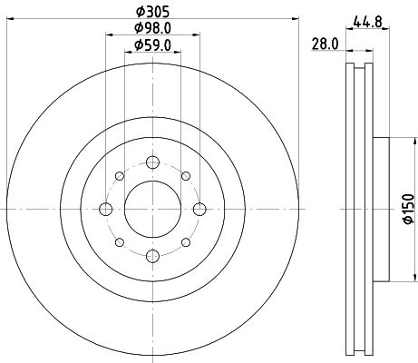 Bremsscheibe Vorderachse Hella Pagid 8DD 355 117-111 von Hella Pagid