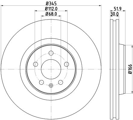 Bremsscheibe Vorderachse Hella Pagid 8DD 355 117-181 von Hella Pagid