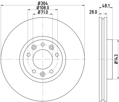 Bremsscheibe Vorderachse Hella Pagid 8DD 355 117-331 von Hella Pagid