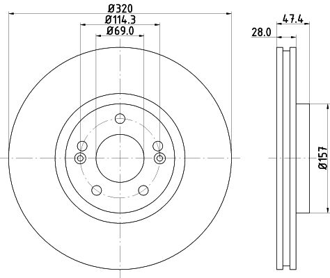 Bremsscheibe Vorderachse Hella Pagid 8DD 355 117-971 von Hella Pagid