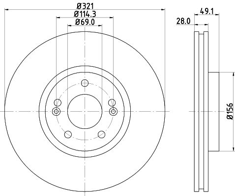 Bremsscheibe Vorderachse Hella Pagid 8DD 355 118-161 von Hella Pagid