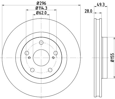 Bremsscheibe Vorderachse Hella Pagid 8DD 355 118-561 von Hella Pagid