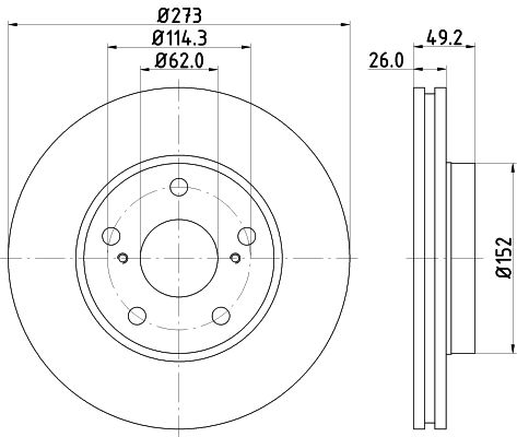 Bremsscheibe Vorderachse Hella Pagid 8DD 355 118-951 von Hella Pagid