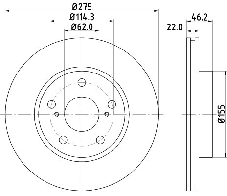 Bremsscheibe Vorderachse Hella Pagid 8DD 355 118-961 von Hella Pagid