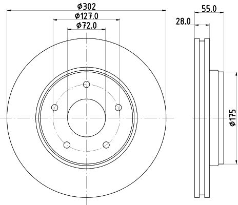 Bremsscheibe Vorderachse Hella Pagid 8DD 355 119-191 von Hella Pagid