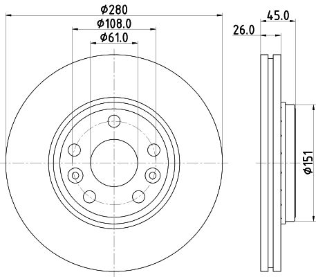 Bremsscheibe Vorderachse Hella Pagid 8DD 355 119-691 von Hella Pagid