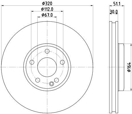 Bremsscheibe Vorderachse Hella Pagid 8DD 355 119-701 von Hella Pagid