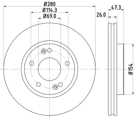 Bremsscheibe Vorderachse Hella Pagid 8DD 355 120-141 von Hella Pagid