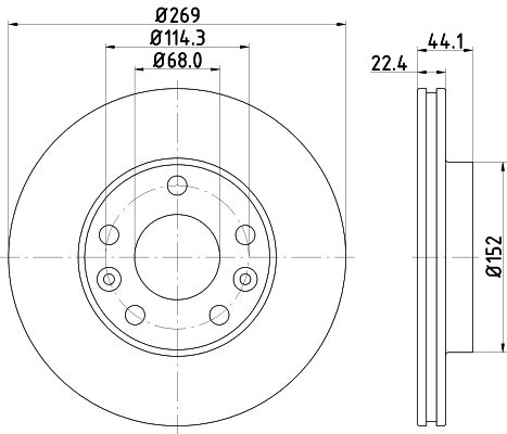 Bremsscheibe Vorderachse Hella Pagid 8DD 355 122-431 von Hella Pagid