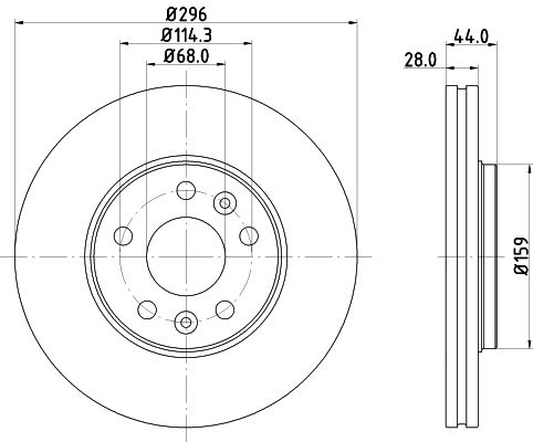 Bremsscheibe Vorderachse Hella Pagid 8DD 355 122-601 von Hella Pagid