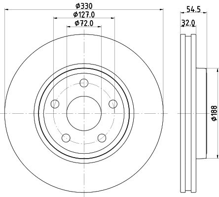 Bremsscheibe Vorderachse Hella Pagid 8DD 355 122-681 von Hella Pagid