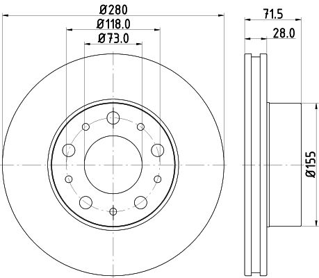 Bremsscheibe Vorderachse Hella Pagid 8DD 355 122-691 von Hella Pagid