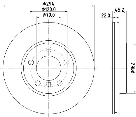 Bremsscheibe Vorderachse Hella Pagid 8DD 355 122-931 von Hella Pagid