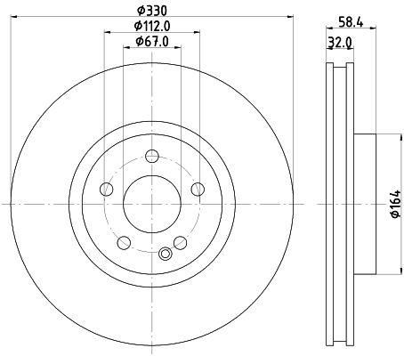 Bremsscheibe Vorderachse Hella Pagid 8DD 355 123-501 von Hella Pagid