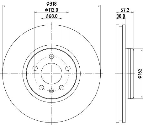 Bremsscheibe Vorderachse Hella Pagid 8DD 355 125-181 von Hella Pagid