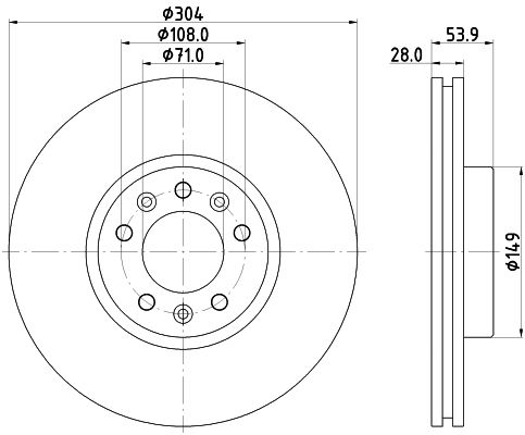 Bremsscheibe Vorderachse Hella Pagid 8DD 355 125-411 von Hella Pagid