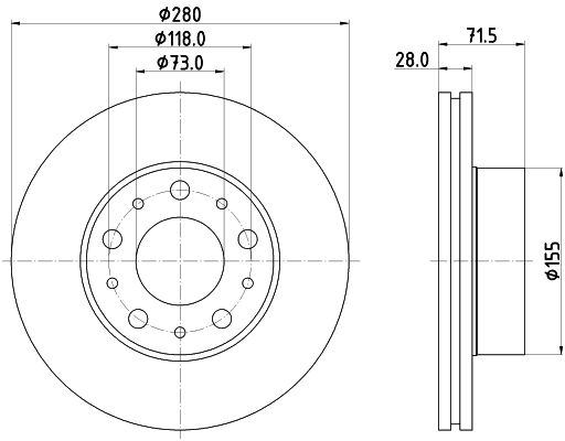 Bremsscheibe Vorderachse Hella Pagid 8DD 355 125-421 von Hella Pagid