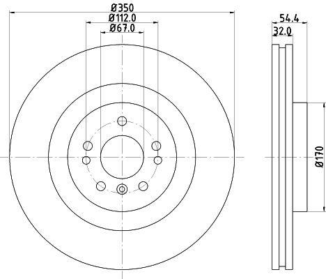 Bremsscheibe Vorderachse Hella Pagid 8DD 355 126-321 von Hella Pagid