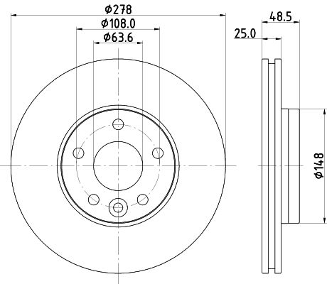 Bremsscheibe Vorderachse Hella Pagid 8DD 355 126-561 von Hella Pagid