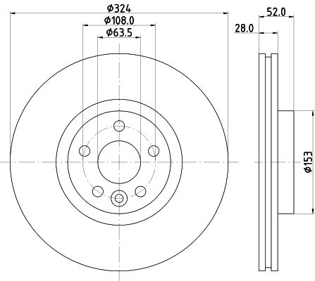 Bremsscheibe Vorderachse Hella Pagid 8DD 355 126-661 von Hella Pagid