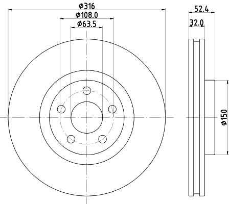 Bremsscheibe Vorderachse Hella Pagid 8DD 355 126-701 von Hella Pagid