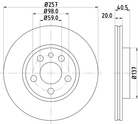 Bremsscheibe Vorderachse Hella Pagid 8DD 355 127-341 von Hella Pagid