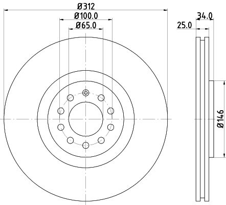 Bremsscheibe Vorderachse Hella Pagid 8DD 355 127-441 von Hella Pagid