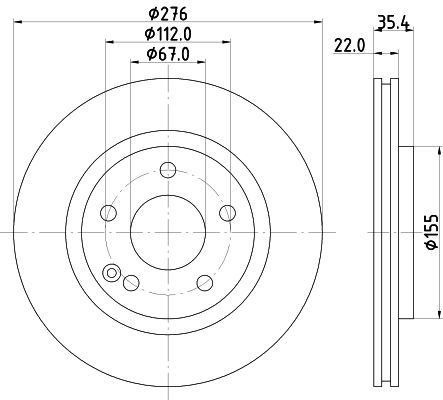 Bremsscheibe Vorderachse Hella Pagid 8DD 355 127-491 von Hella Pagid