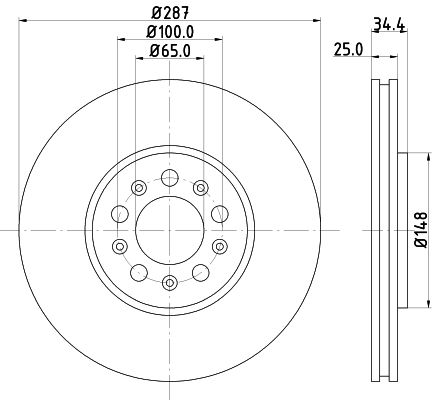 Bremsscheibe Vorderachse Hella Pagid 8DD 355 127-581 von Hella Pagid