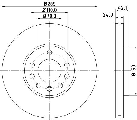 Bremsscheibe Vorderachse Hella Pagid 8DD 355 127-841 von Hella Pagid