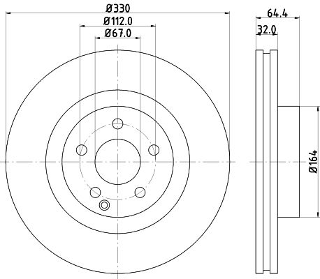 Bremsscheibe Vorderachse Hella Pagid 8DD 355 127-921 von Hella Pagid