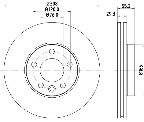 Bremsscheibe Vorderachse Hella Pagid 8DD 355 128-021 von Hella Pagid