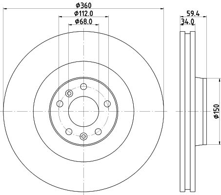 Bremsscheibe Vorderachse Hella Pagid 8DD 355 128-091 von Hella Pagid