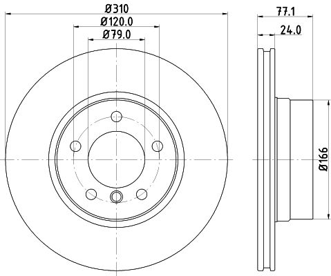 Bremsscheibe Vorderachse Hella Pagid 8DD 355 128-101 von Hella Pagid