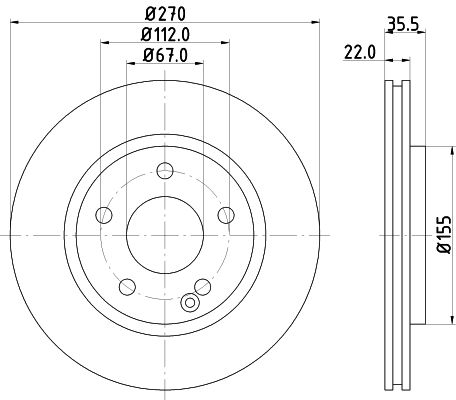 Bremsscheibe Vorderachse Hella Pagid 8DD 355 128-161 von Hella Pagid