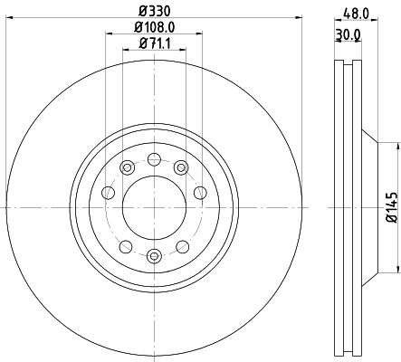 Bremsscheibe Vorderachse Hella Pagid 8DD 355 128-221 von Hella Pagid