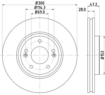 Bremsscheibe Vorderachse Hella Pagid 8DD 355 128-831 von Hella Pagid