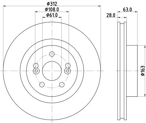 Bremsscheibe Vorderachse Hella Pagid 8DD 355 128-861 von Hella Pagid