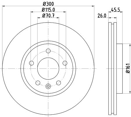 Bremsscheibe Vorderachse Hella Pagid 8DD 355 129-171 von Hella Pagid