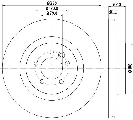 Bremsscheibe Vorderachse Hella Pagid 8DD 355 129-501 von Hella Pagid